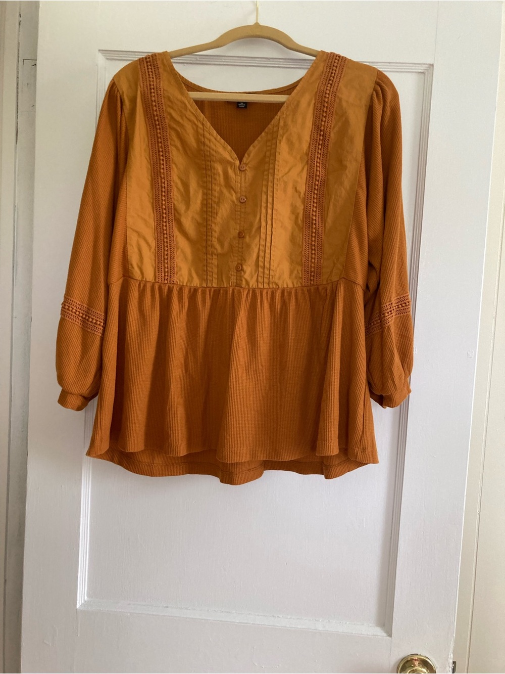 Zac & Rachel Mustard Peasant Tunic Blouse